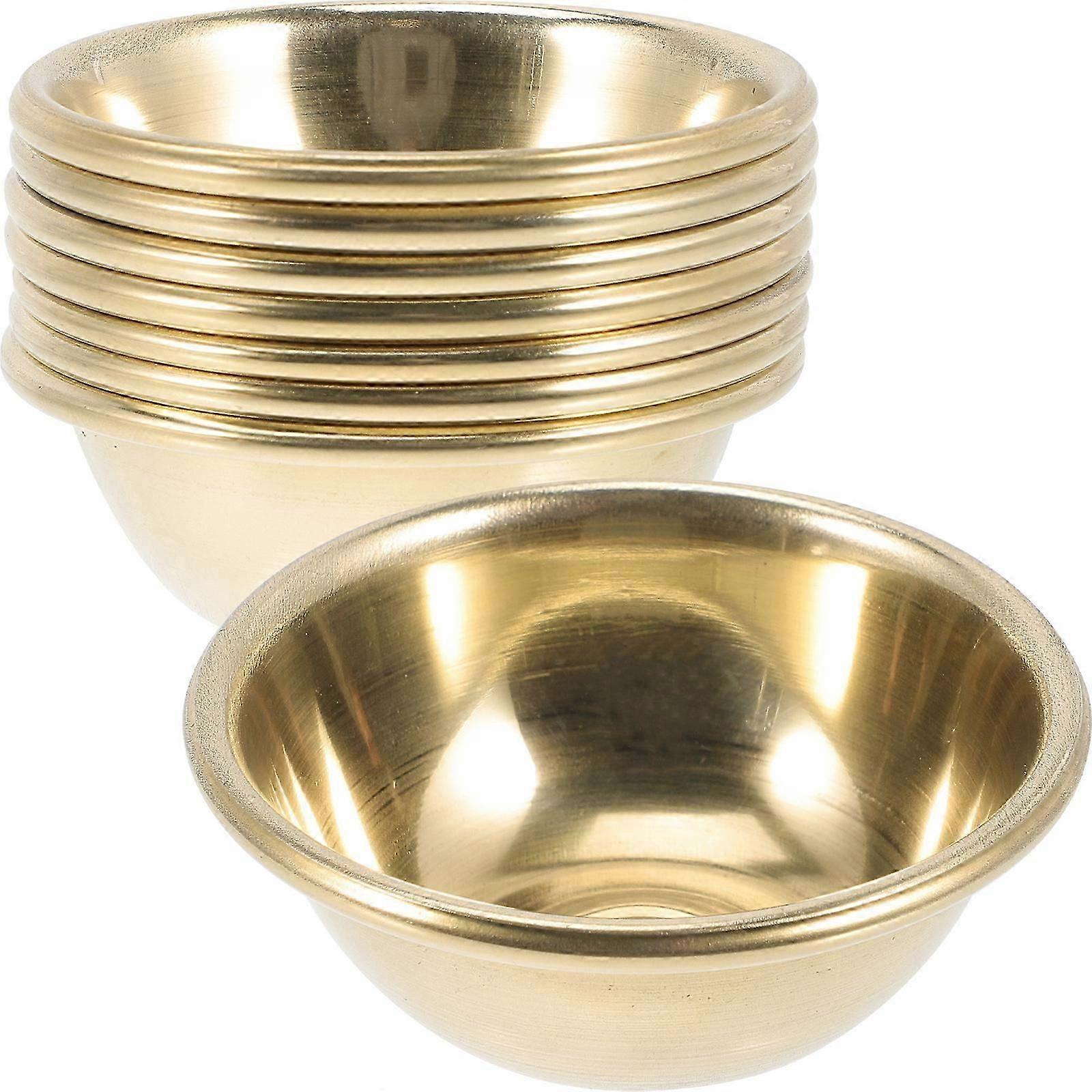Lot de 7 tasses décoratives en laiton pour temple bouddhiste