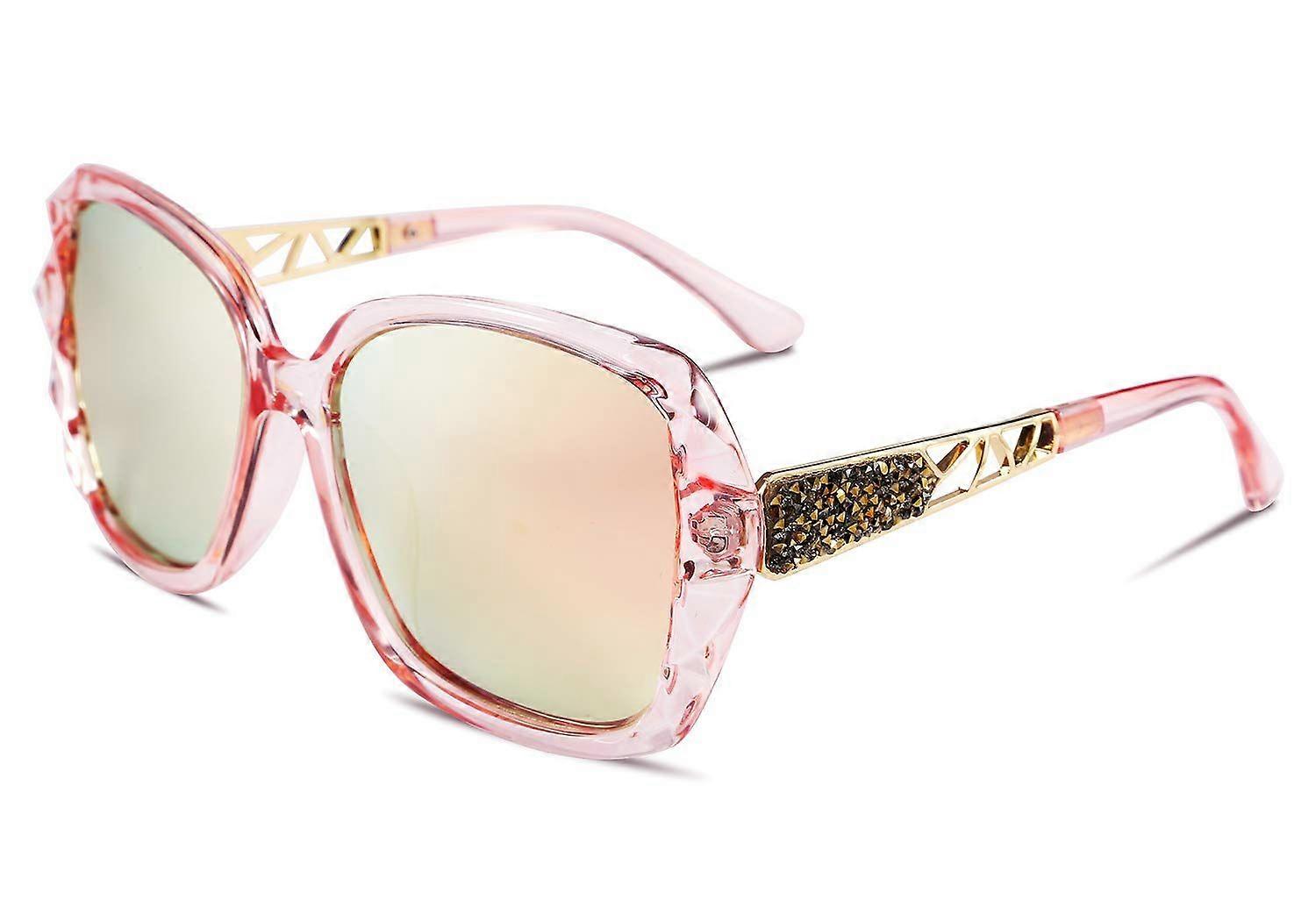Composite Shiny Frame Polarized Square Sunglasses