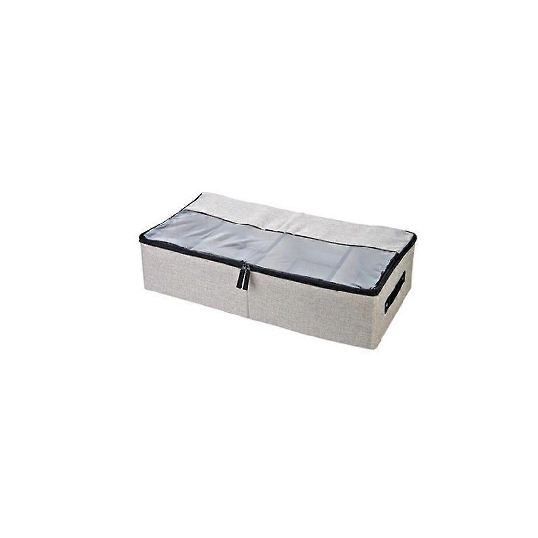 Multifunction Foldable Under Bed Shoes Organizer Storage Box,With Regulated Dividers board and Handle & Windows -D