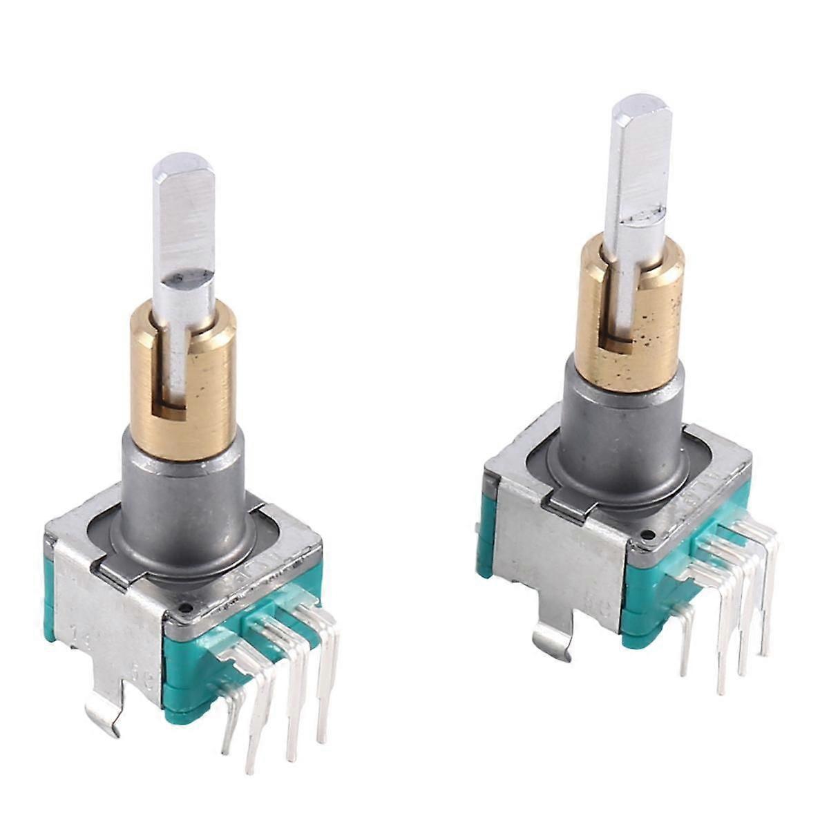2PCS EC11EBB24C03 Dual Axis Encoder with Switch 30 Positioning Number 15 Pulse Point Handle 25mm