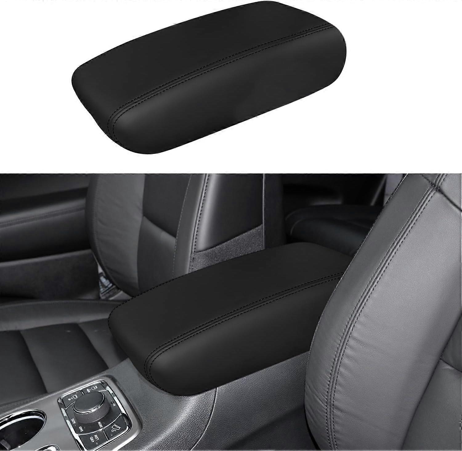 Car Center Console Cover for Honda Accord 7th 2003-2007, Leather and ABS Armrest Cushion, Black Arm Rest Protector