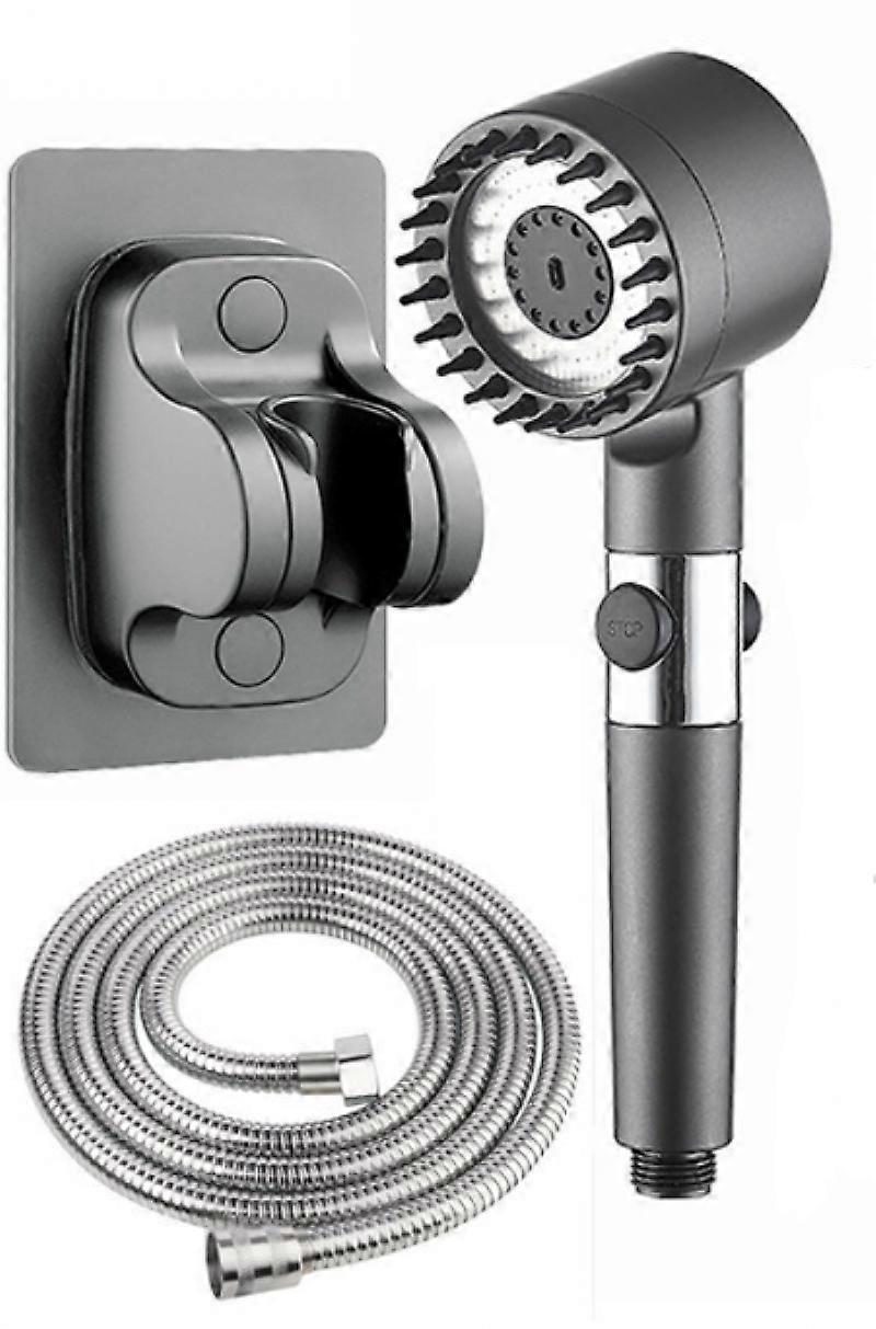 High Pressure Shower Head, Water Saving Shower Head with 1.5M Shower Hose and Shower Holder, Anti-Limescale Shower Head with Filter 3 Types of Jets w