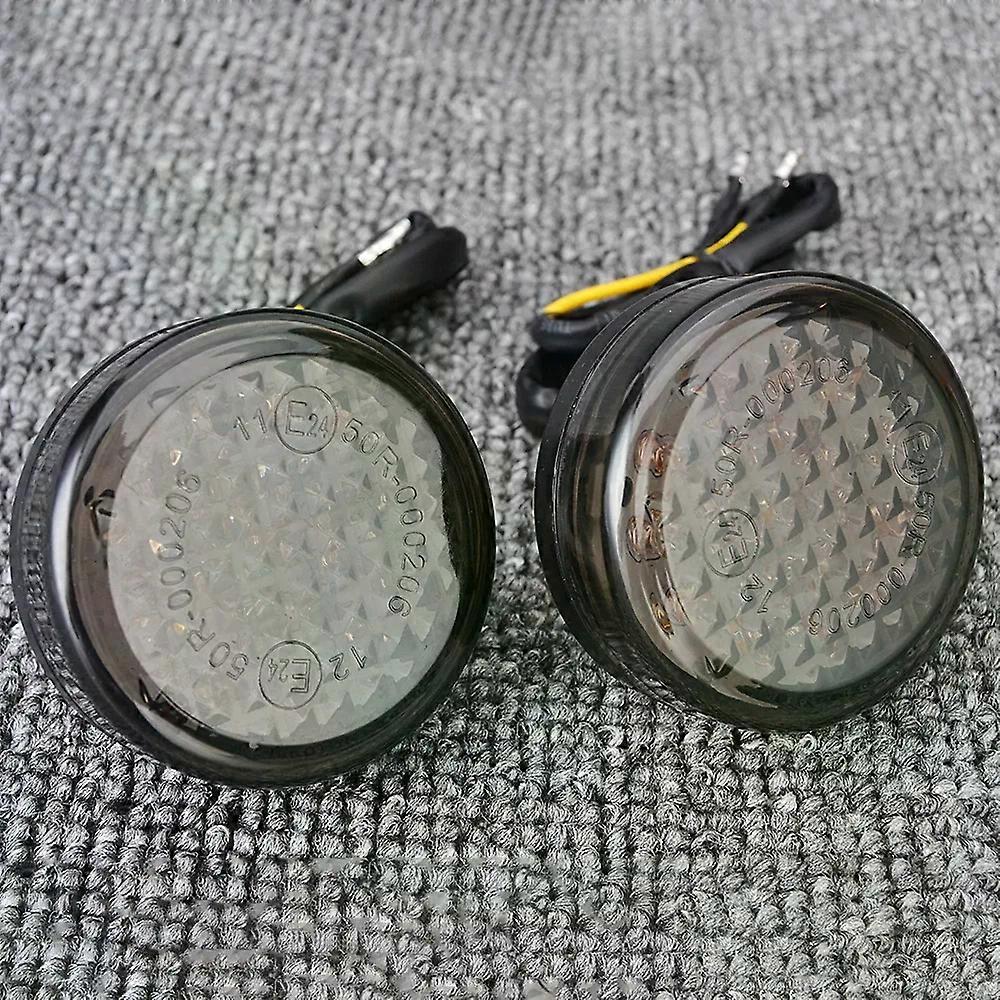 Applies to LED ATV Turn Signal Light Amber Indicator Motorcycle Round Front Rear Lamp For Bobber Chopper Cafe Racer Ducati Reflector Lamp