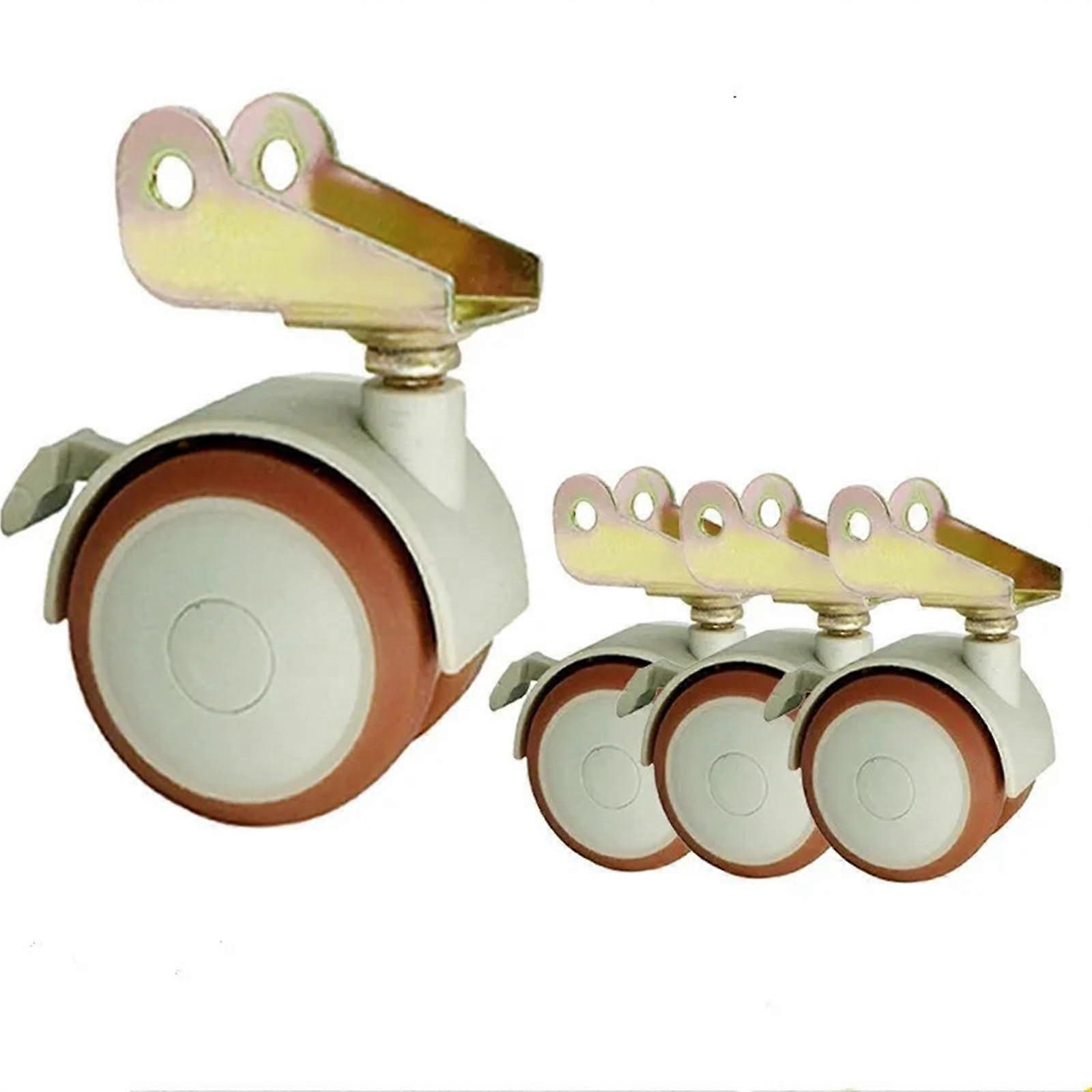 Caster Solid Wood Universal Wheel Turnover PShaped Splint Inserting Rod Screw Rubber Coated 4Pcs(Splint20mm)