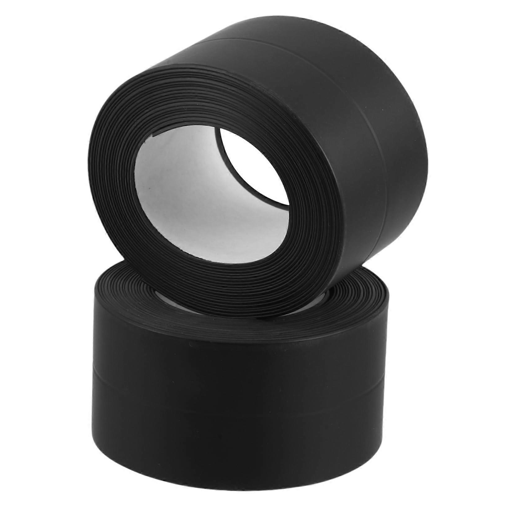 Waterproof Sealing Strips 2-Pack, Peel and Seal Adhesive Tape for Kitchen and Bathtub, PVC, Black, 1 Inch Wide