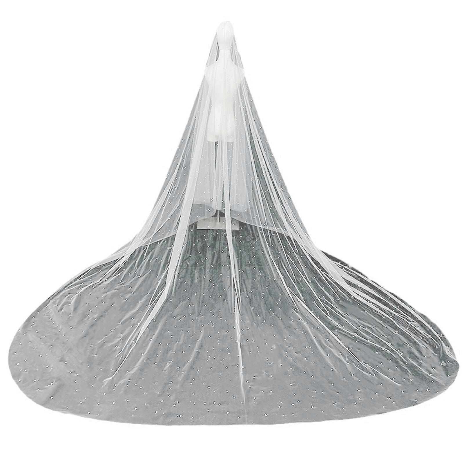 حجاب تول طويل للزفاف مع لمسات لؤلؤية عروض مسرح الزفاف حجاب لملابس الزفاف