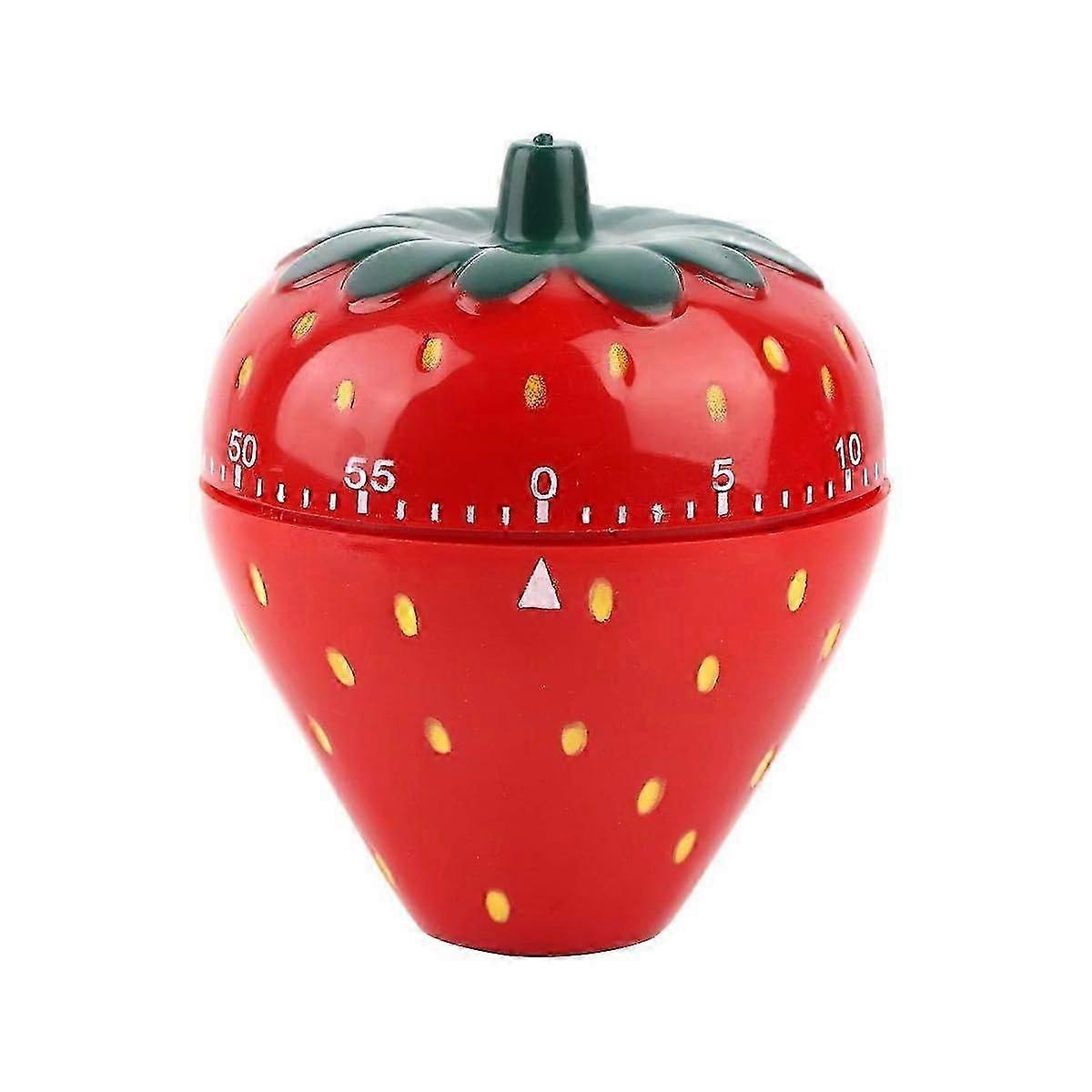 Mechanical Kitchen Timer Kitchen Reminder Alarm Clock Countdown Clock -Red Strawberry Shaped