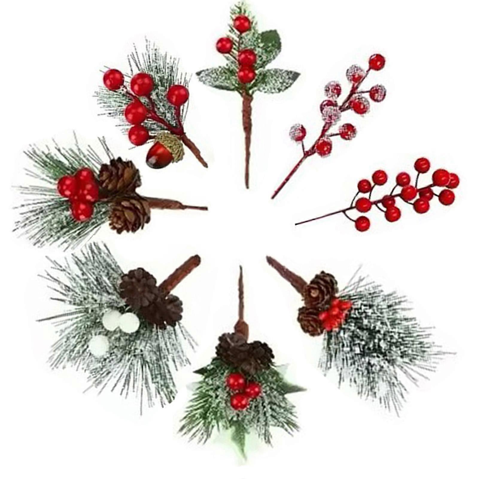 Mini Artificial Pine Needles Adorable Branches Tiny Pine Cones Picks