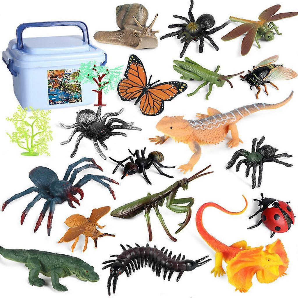 19pcs Vivid Model Insect Figure Vivid Nature Learning Figurine Replica Spoof Toy Window Display Class Education Playset