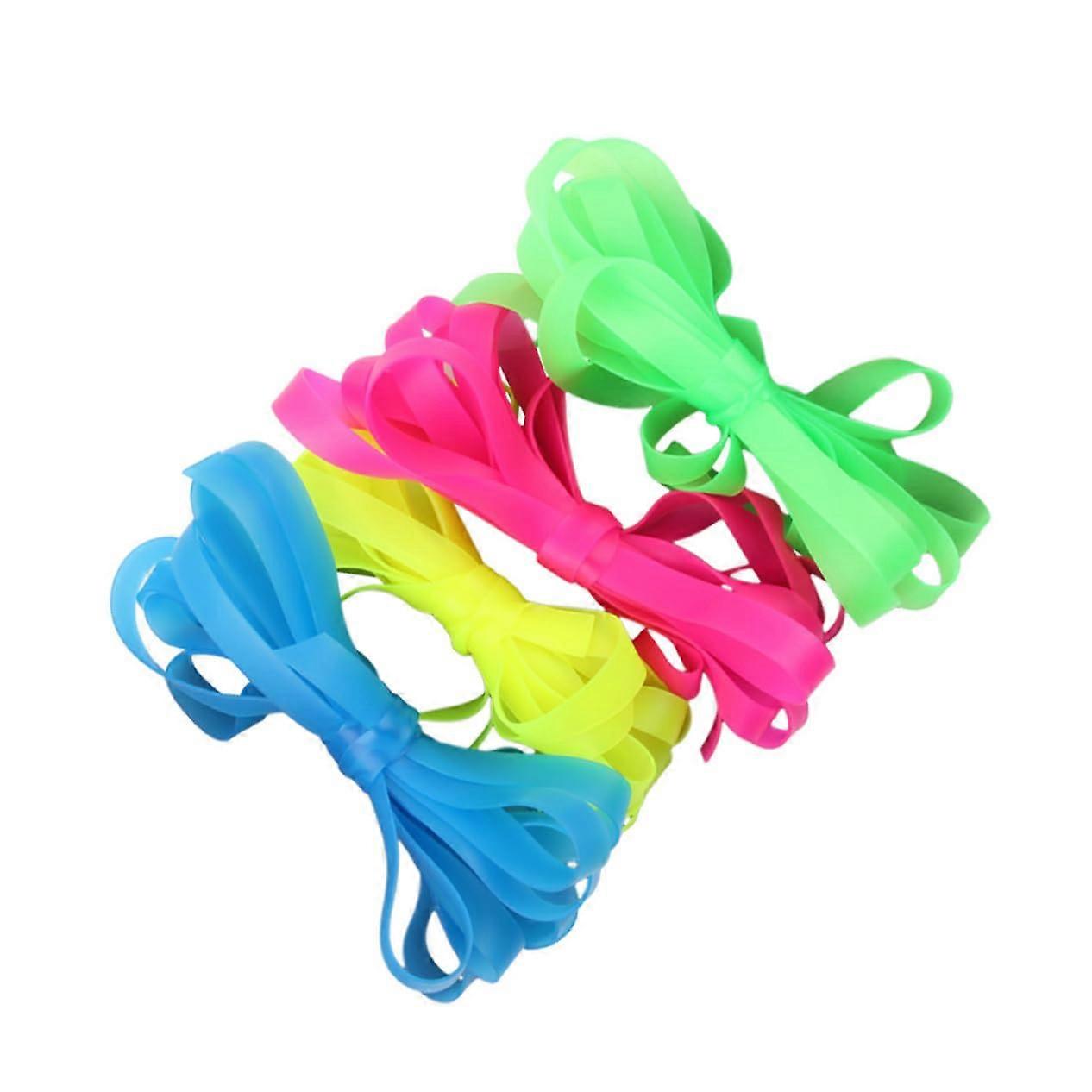 1 piece 4 pieces elastic rubber band jumping for bands rainbow exercise rope large jump ropes fitness jump rope plastic random color