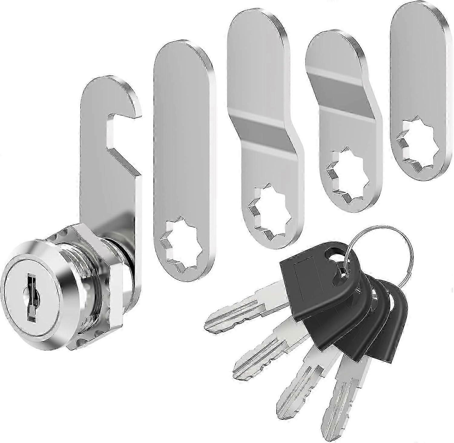 Letterbox Lock 4 Keys - With 5 Different Lock Plates For Mailboxes And More