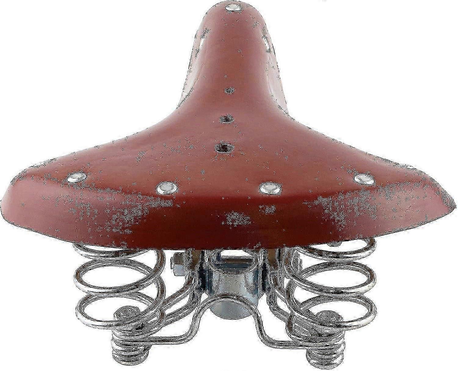 Selim de bicicleta de mola marrom clássico Assento de bicicleta Comfort Cruiser com assento de suspensão acolchoado unissex - JS