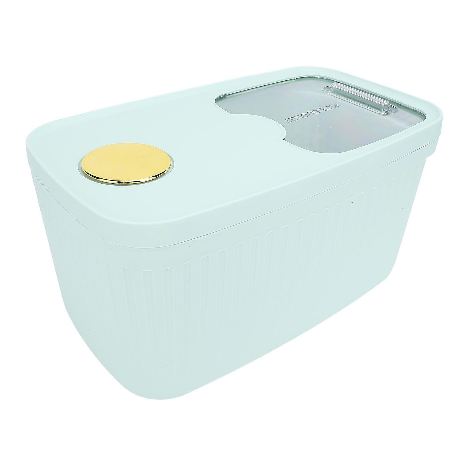 Rice Container Airtight 22lbs Large Capacity Rice Storage Bin with Transparent Window for Flour Sugar Grains Light Green 