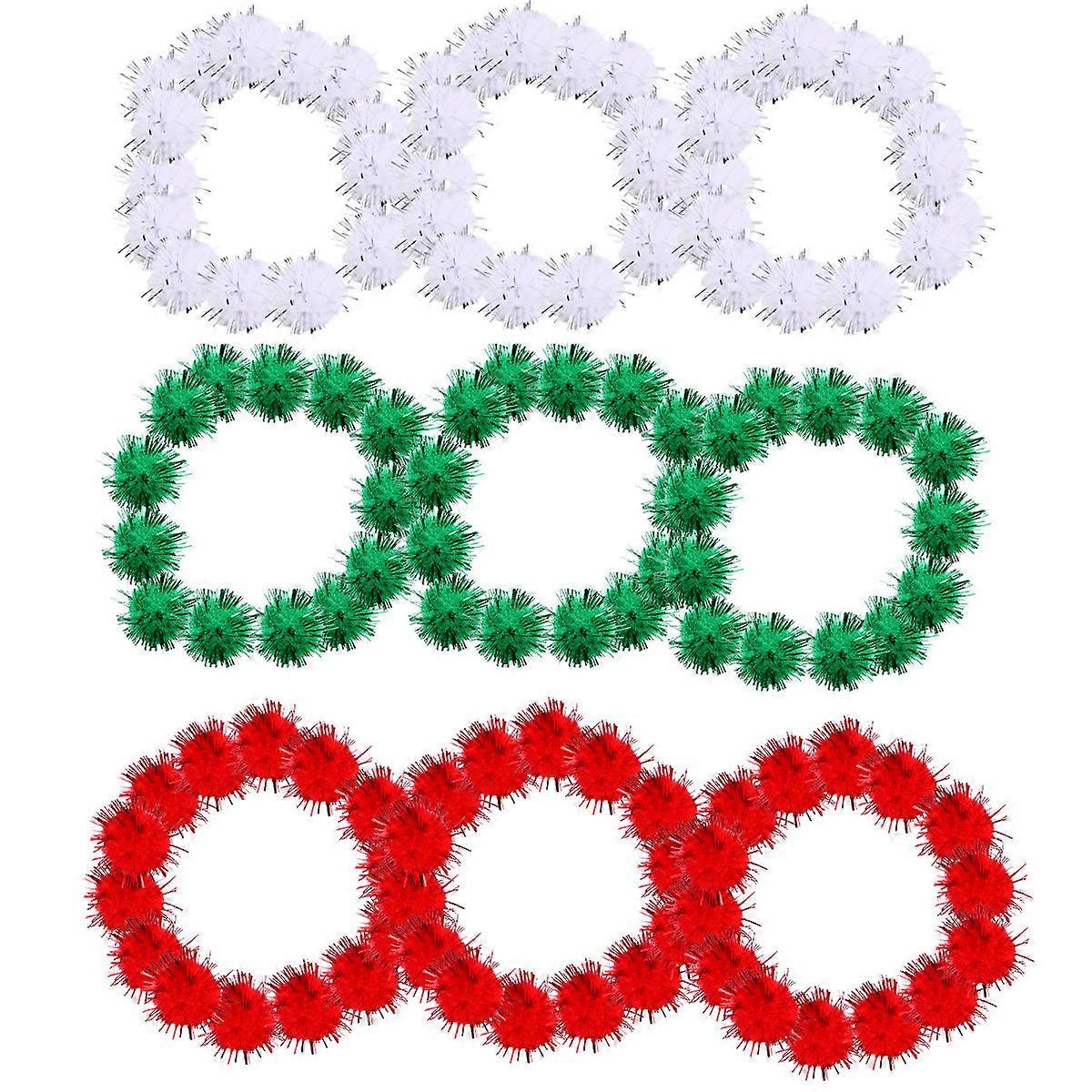 300pcs Glitter Pom Poms for DIY Crafts Colorful Sparkle Balls for Christmas Party Decorations, Creative Projects to Enhance Imagination and