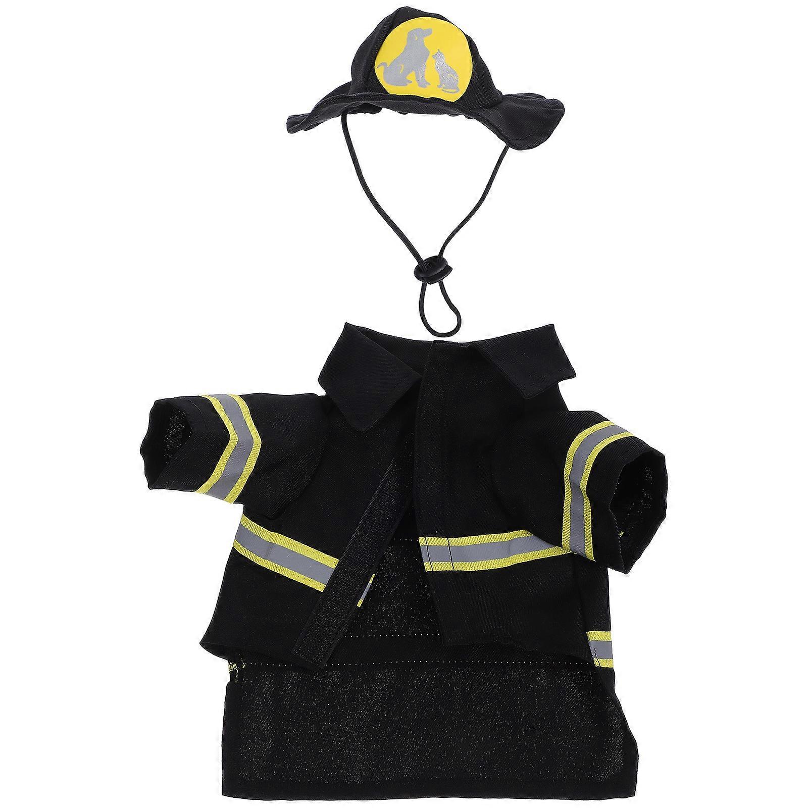 Pet Fireman Costume, Performance Clothing for Dogs and Cats