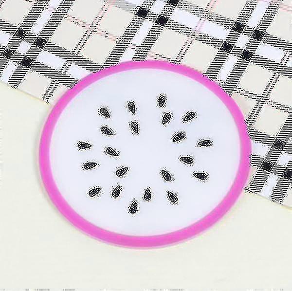 5つのかわいいフルーツ型のシリコンコースター-滑り止め断熱ボウルマット(ピタヤ)