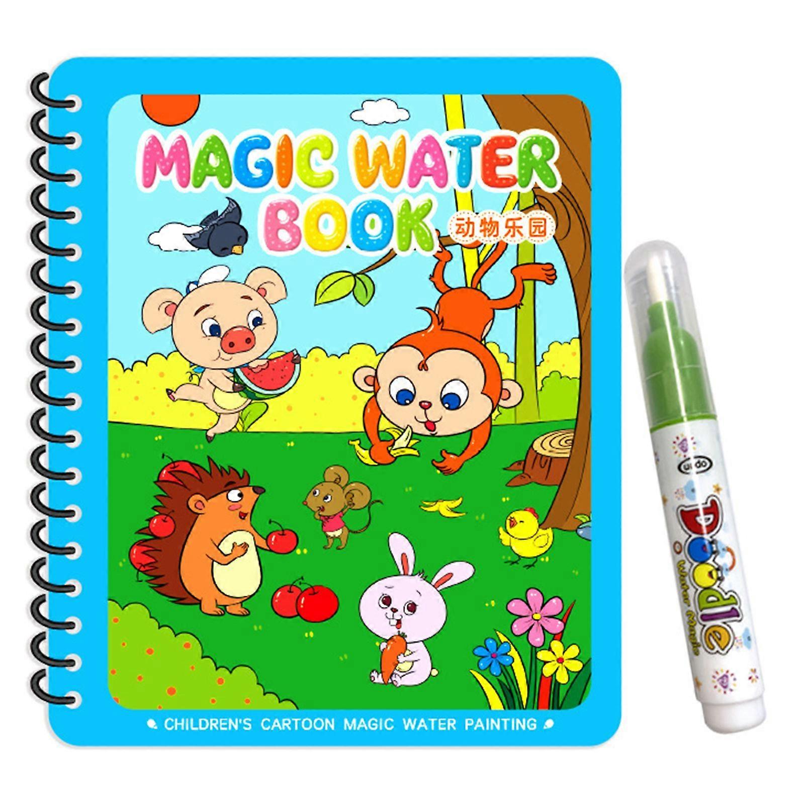 Magic Water Painting Book, Reusable Water Coloring Book for Toddlers, Educational Learning Kits Gifts