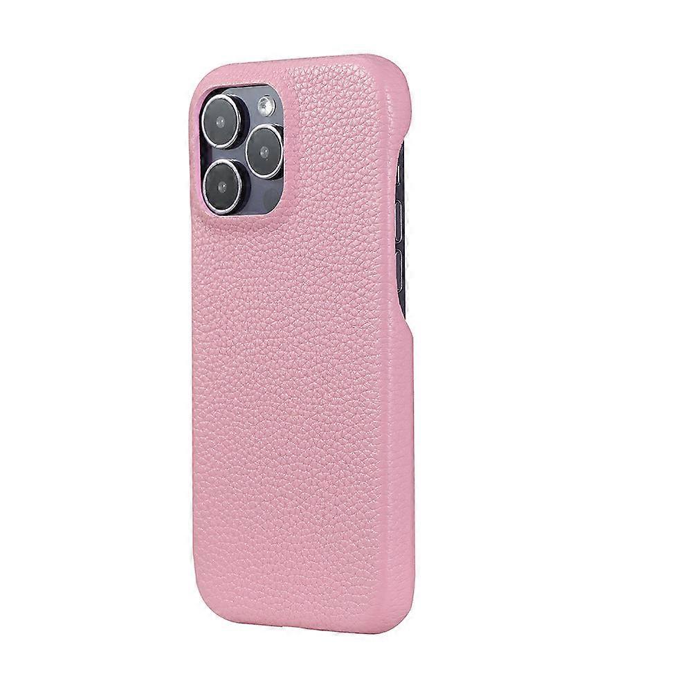 Veske Til Iphone 14 Pro Max Rosa Litchi Mønster Solid Pu Lær Anti-Fall Beskyttelse