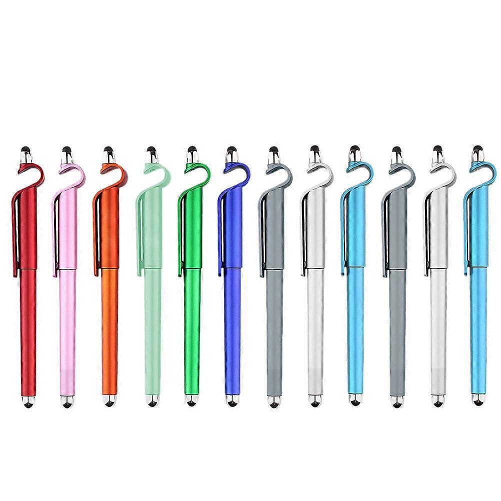 Touch Screen Pens Pens General Users Cylindrical Fashionable and Simple Mobile Phone Stand 12 Pcs