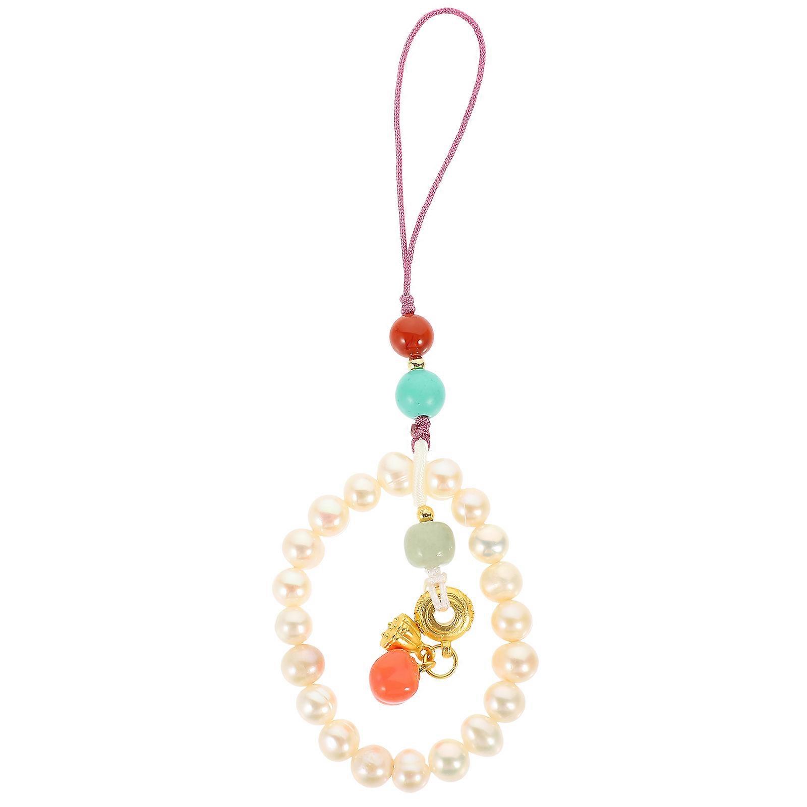 Phone Charm Strap Pearl Rope Shape Attachment for Phone Camera USB Drive Purse Backpack 1Set