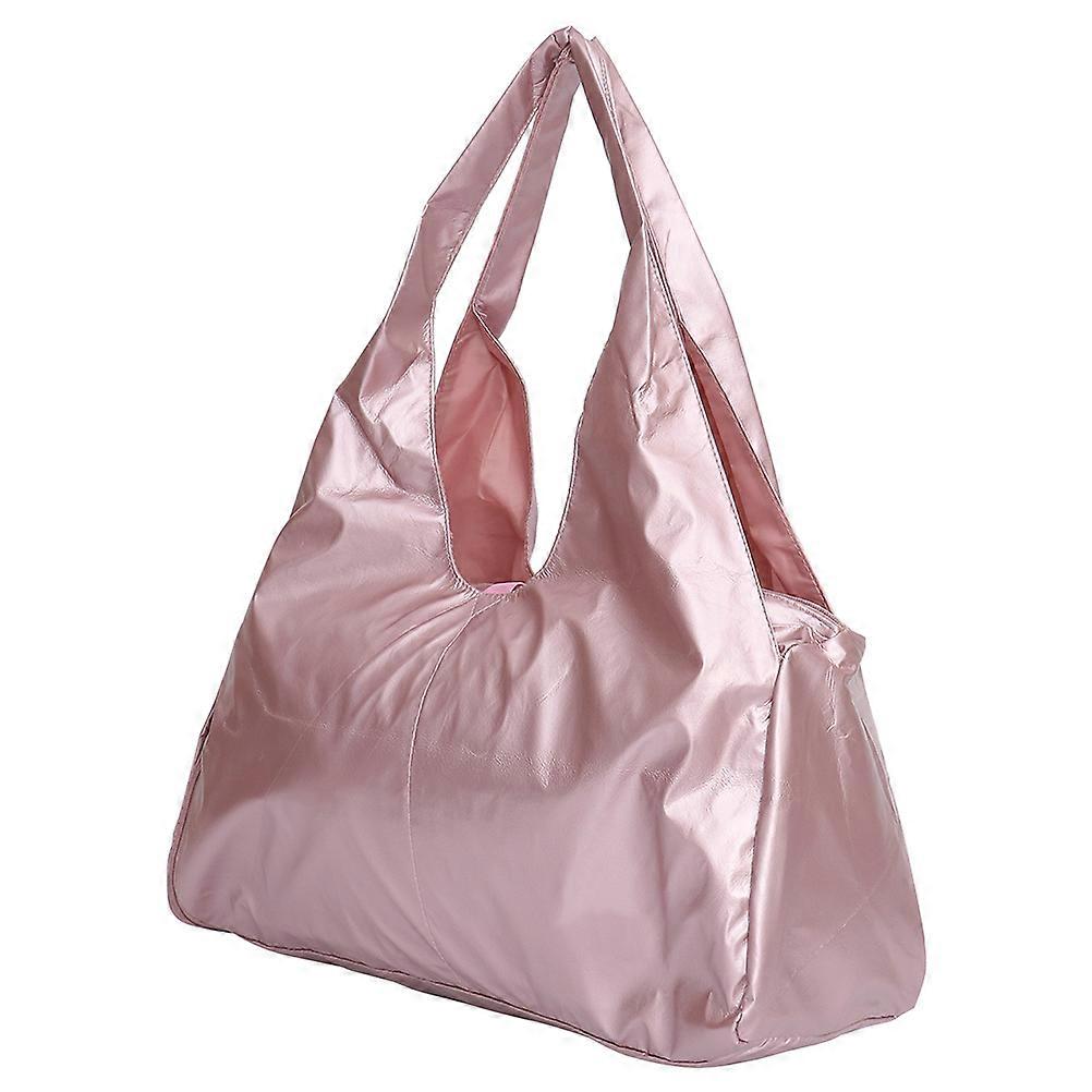 Adjustable Strap Yoga Bag Pink Simple Design Exercise Shoulder Bag Dry Wet Separation For Women 1Set