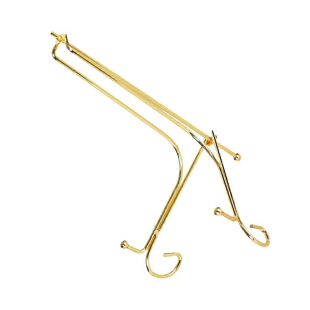 湾曲した金属製のディスプレイラックプレートホルダースタンドゴールデン21.6x18x9cm 1PCホームオフィスデコレーション