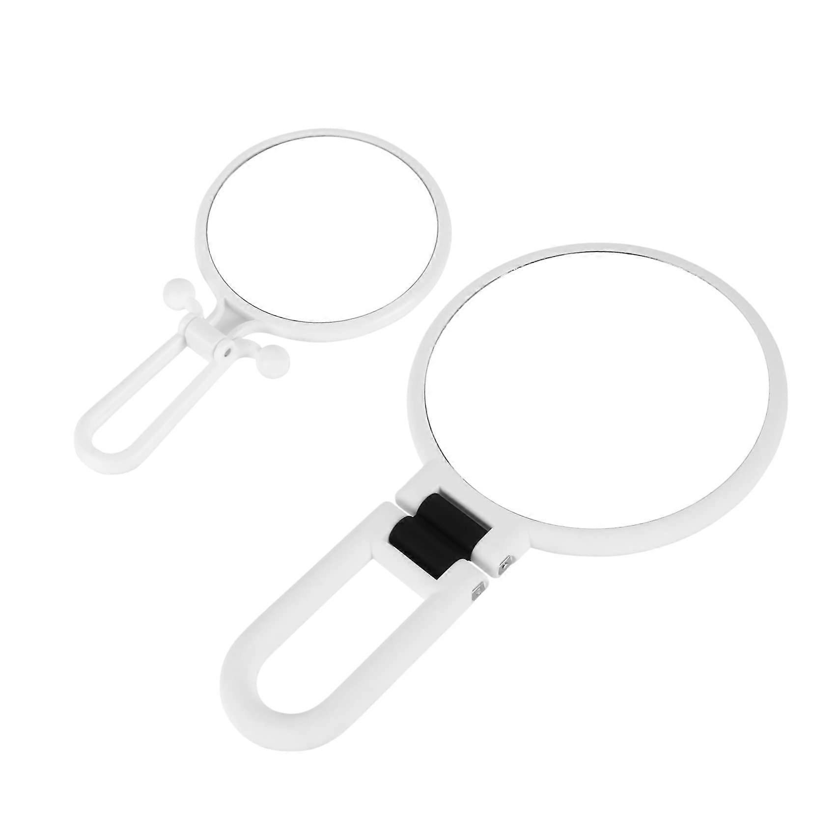 Portable Cosmetic Mirror Set - 2 Pieces, Folding Hand Mirror, Magnifying, Lightweight, Compact Travel Makeup Tool