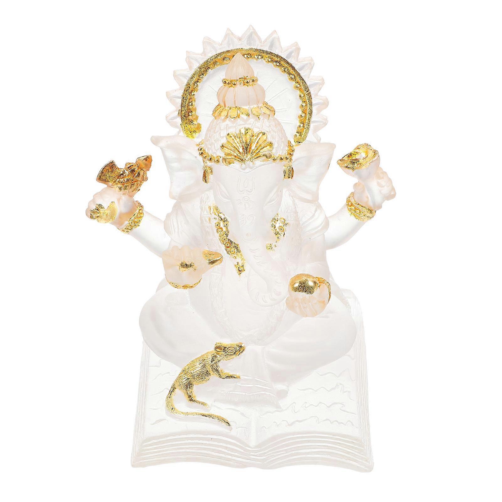Retro Sacred Atmosphere Statue Home Decoration Translucent White 3.46X3.14X2.40IN 1Pcs