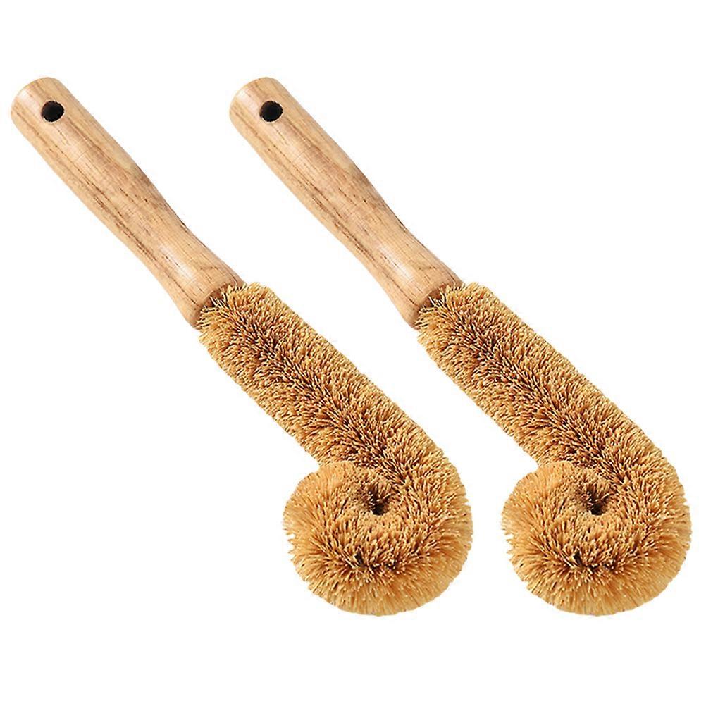 Here's a refined and professional product description based on the title you provided:
**2pcs Wooden Cleaning Brushes with Bent Handles – Gentle