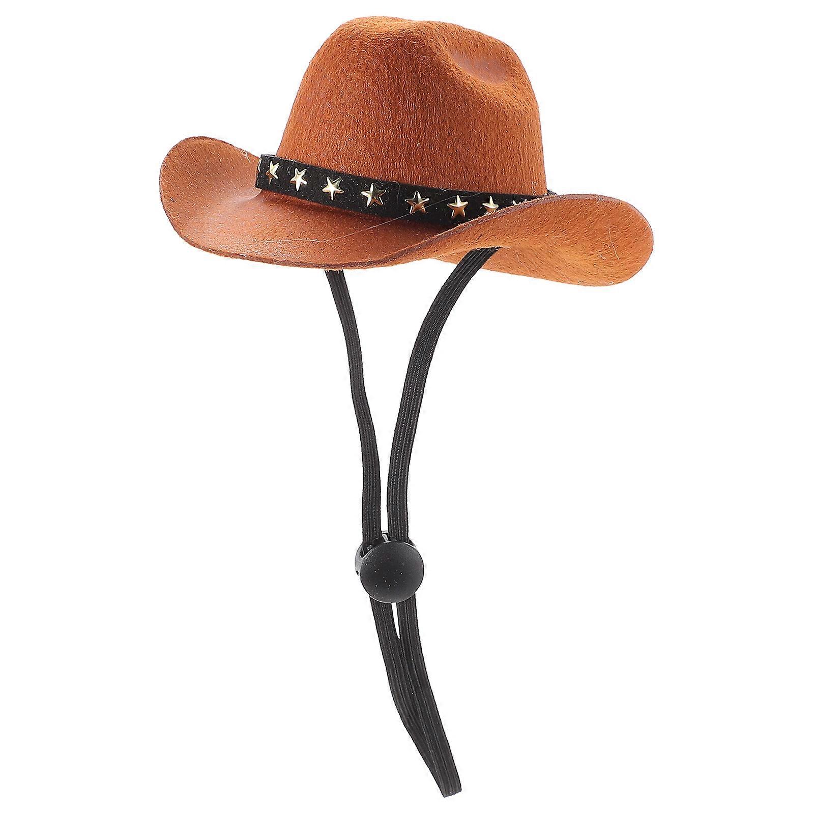 Cowboy Hat for Dog Non-woven Cloth Moisture Absorption Pet Party 13.5X11X6cm 1Pcs