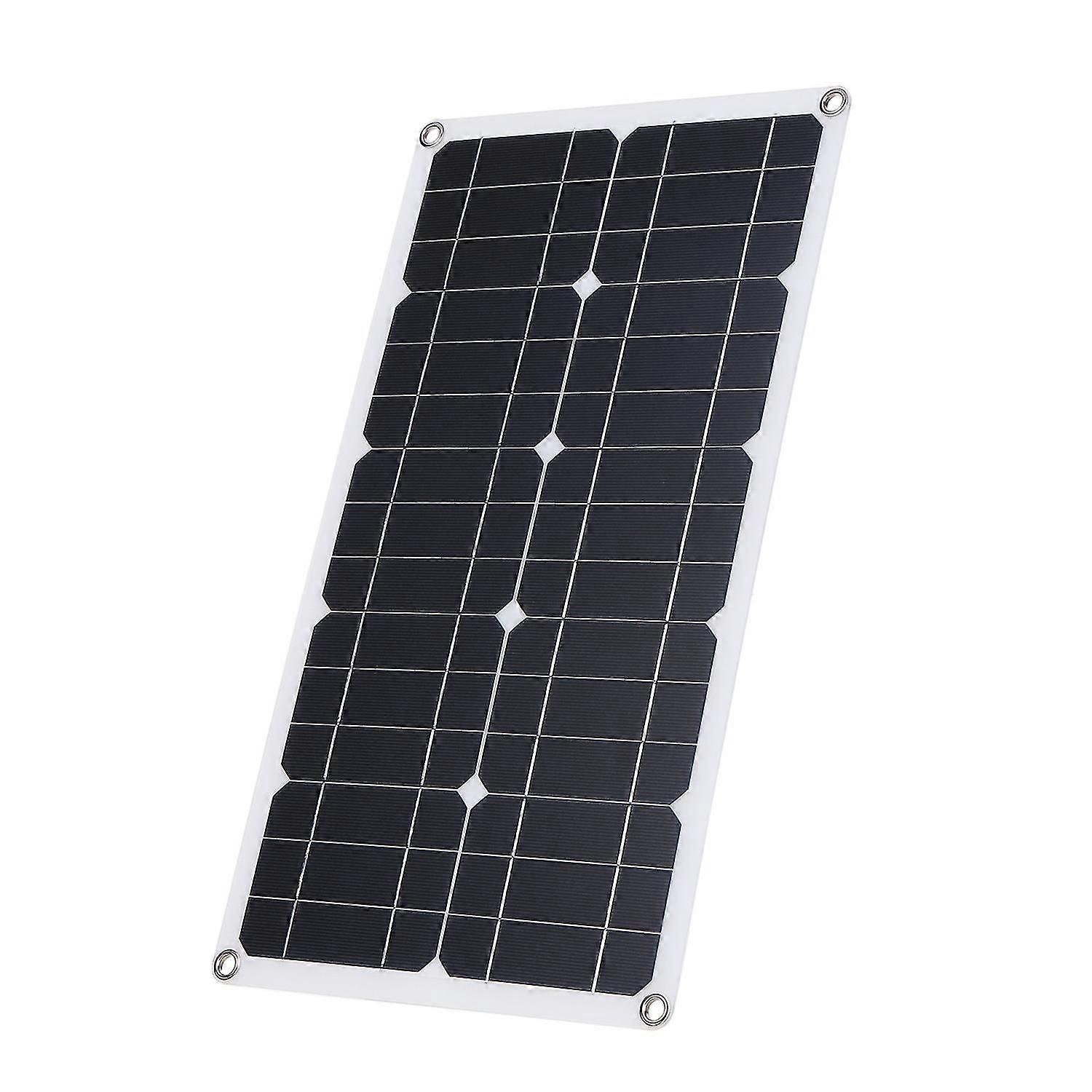 50W D C 9V/18V Flexible Solar Panel with 30A L-ED Display Controller Kit Set with USB/ Type C Interf