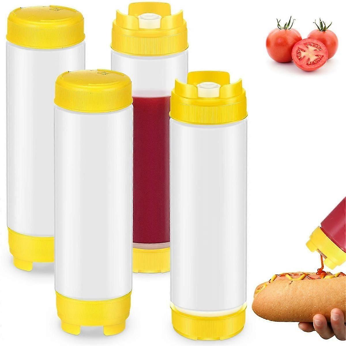 20Oz Inverted Plastic Squeeze Bottles, Refillable Tip Large Valve Dispenser Condiment Squeeze Bottl