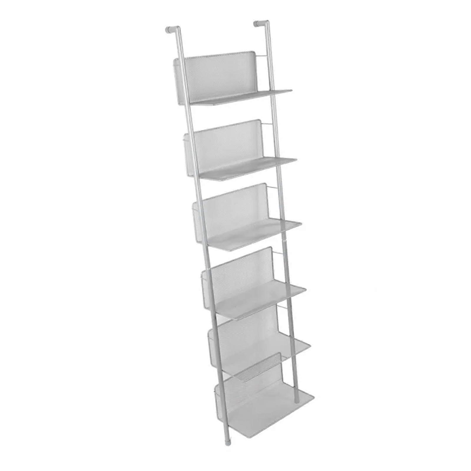 Magazine Rack, Six-Tier Floor Display Shelf, Studio Magazine Storage, Keeps Magazines Neat