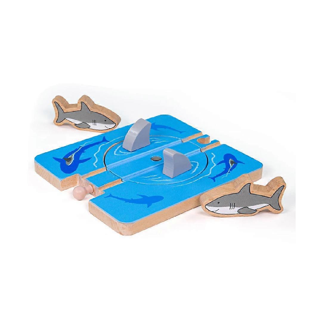 bigjigs trä järnväg haj attack spela set