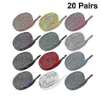20pc Pairs Replacement Flat Shoes Shoelaces Colorful Shoes Laces Strings For Sports Shoes Sneakers Skates
