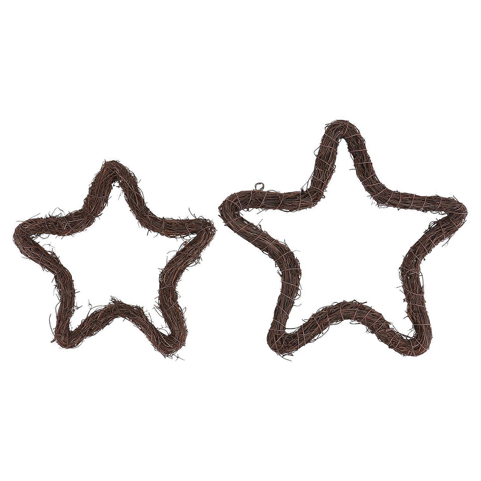 a polished and professional product description based on your input:
**2pcs Rattan Woven Five Pointed Star Wreaths – Classic Handmade Door & Wall