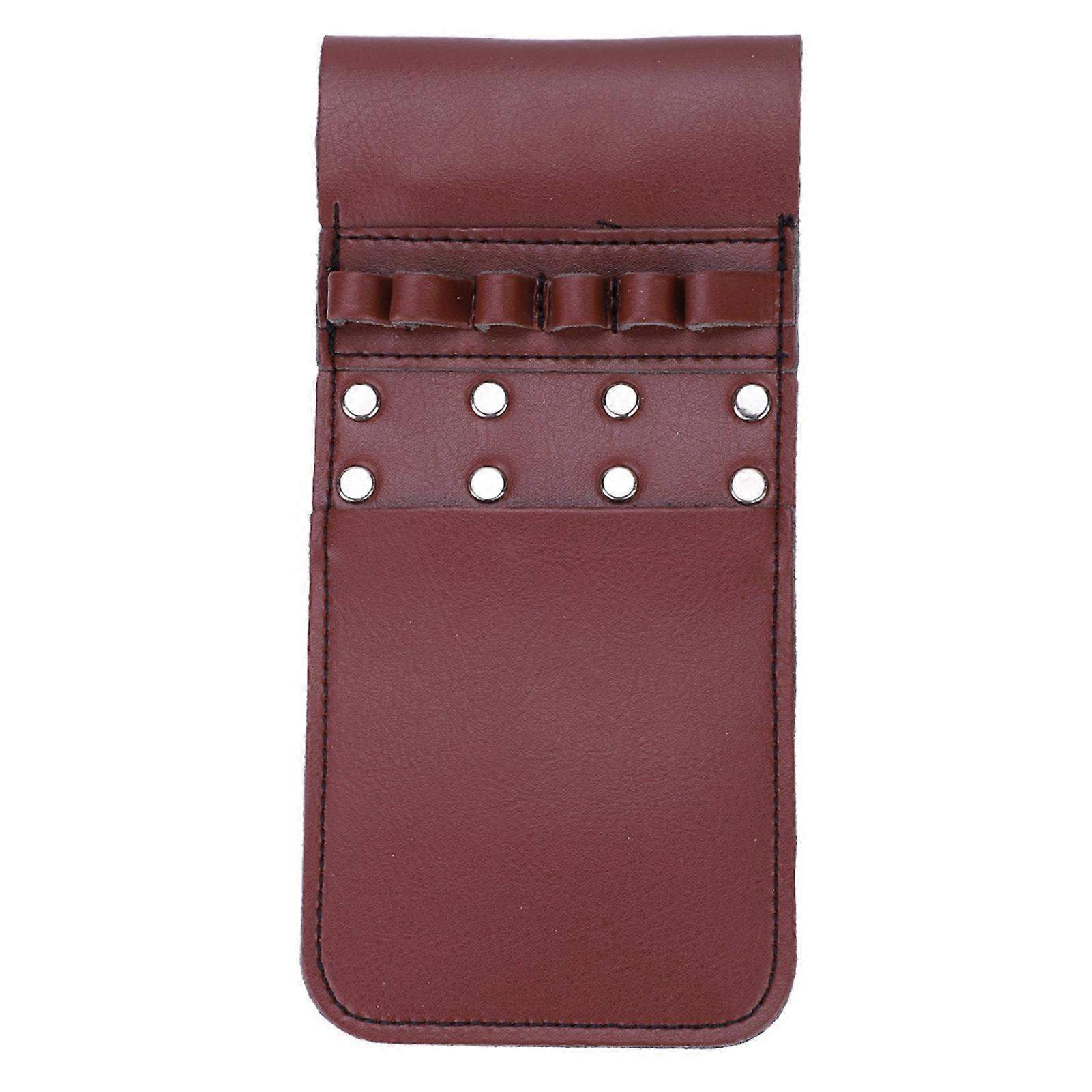 6 stks Draagbare PU Lederen Pocket Quiver Pijl Houder Taille Tas Boogschieten Uitrusting (Bruin)