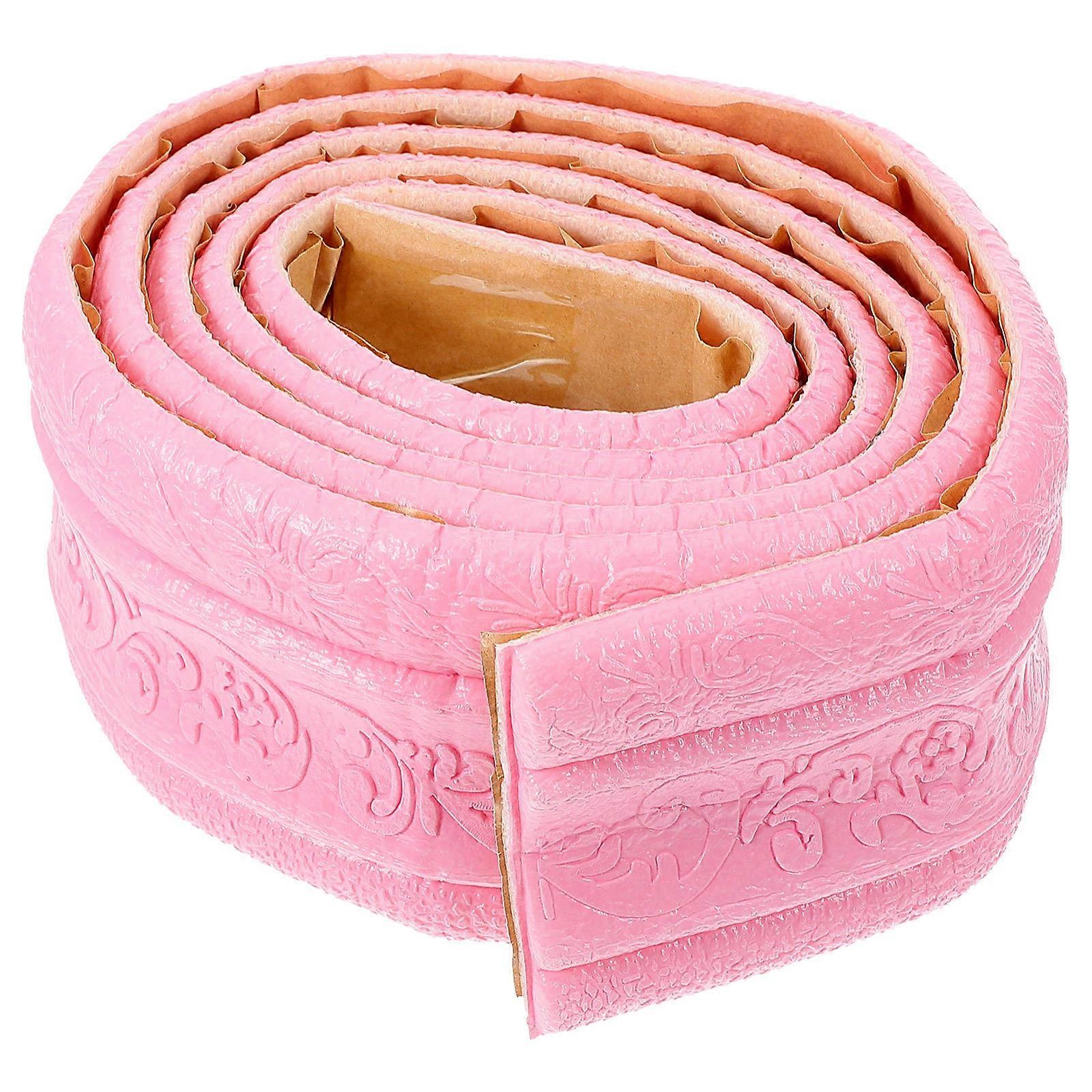 Molding Trim Self Adhesive Foam Molding Trim Wall Corner Protector Pink 235.00X9.00X0.50CM Waterproof 1Pack