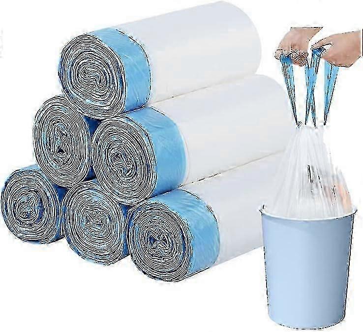 3 Rolls of Strong Tall Trash Bags - Drawstring Handle Unscented Indoor Garbage Bags 45x50cm