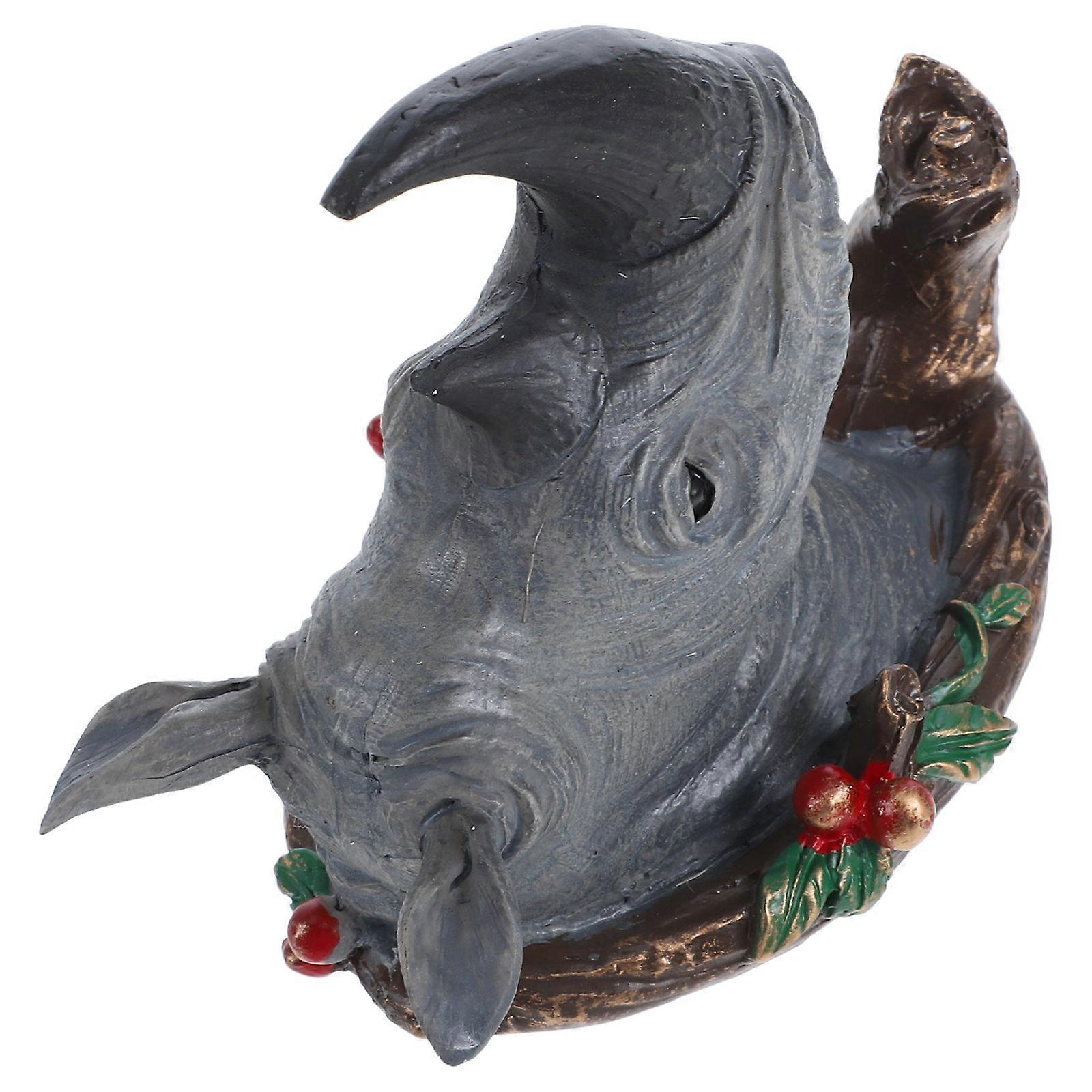 Decorative Resin Animal Head Single Wall Hook For Coats Keys Backpacks Bathroom Decor Wear Resistant 1 Set
