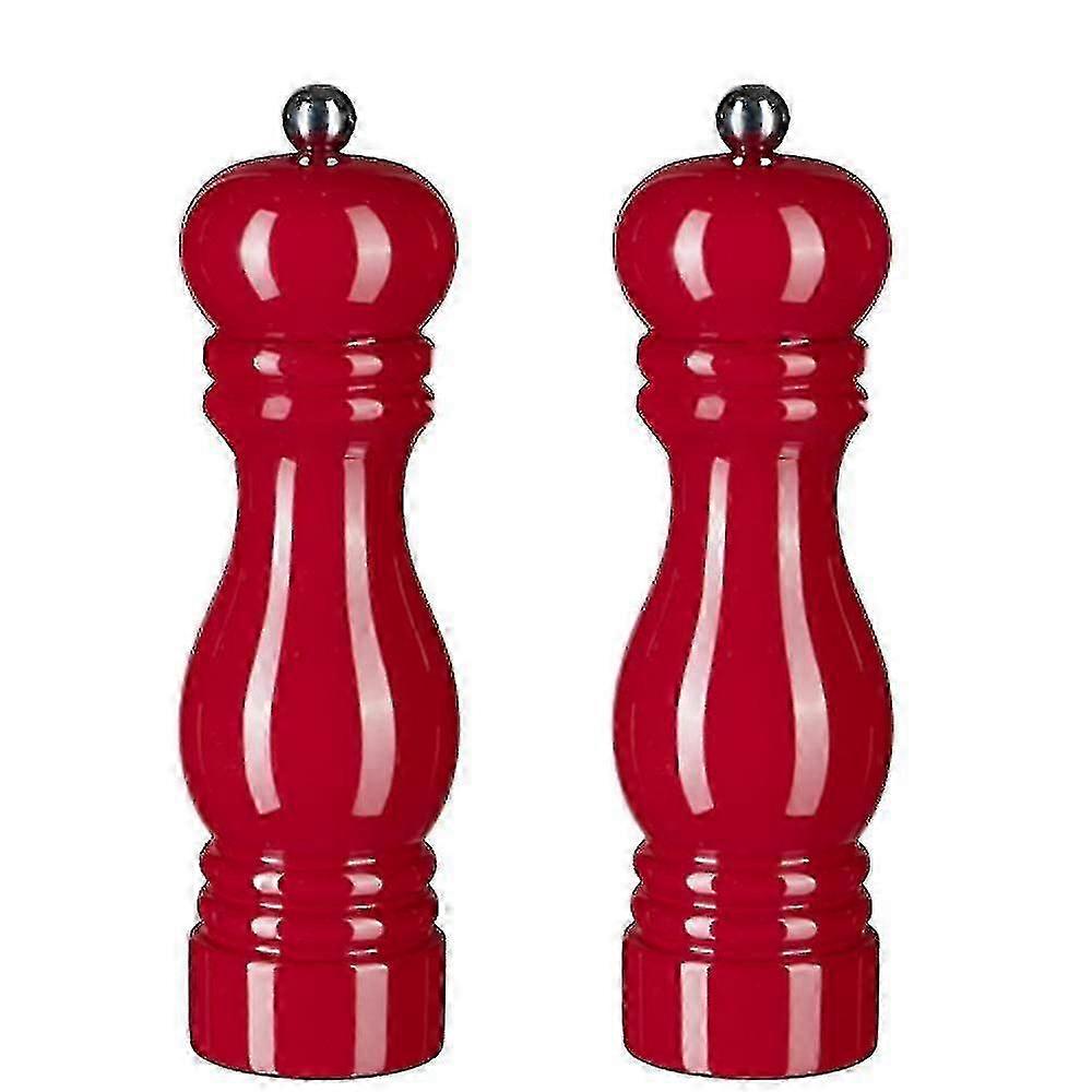 Salt And Pepper Grinder Set,manual Pepper Mills With Adjustable Coarseness, Refillable Spice Grinders-red