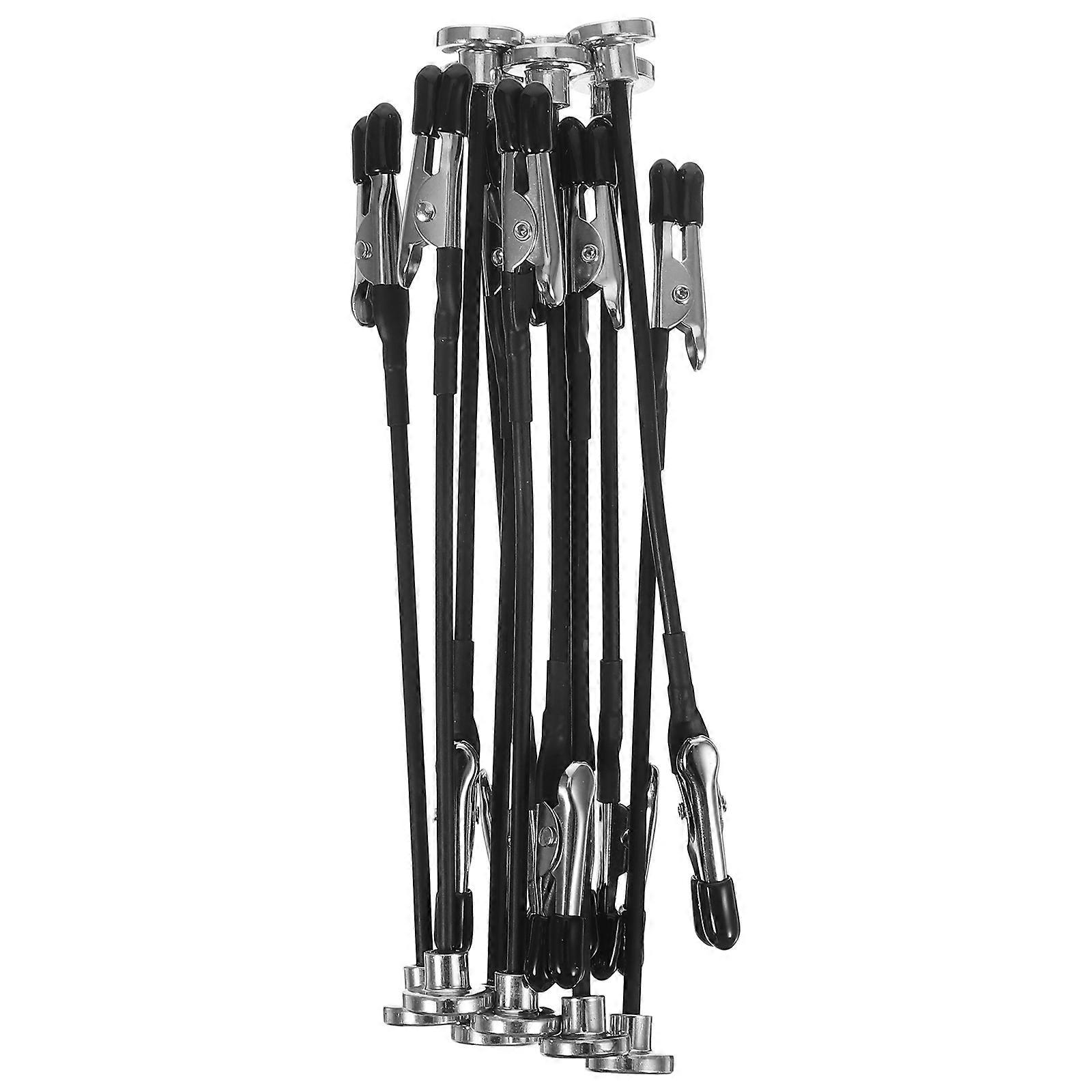 12pcs Display Stand Micro Clips, Photo Clip Stand, Painting Clamps, Display Sign with Clamp, Stick, Long Tail Black