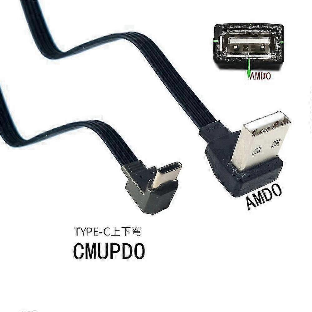 USB-C C típusú dugó 90 - USB 2.0 dugó adatkábel lapos 0,1 m 0,2 m 0,5 m - kompatibilis bizonyos márkákkal