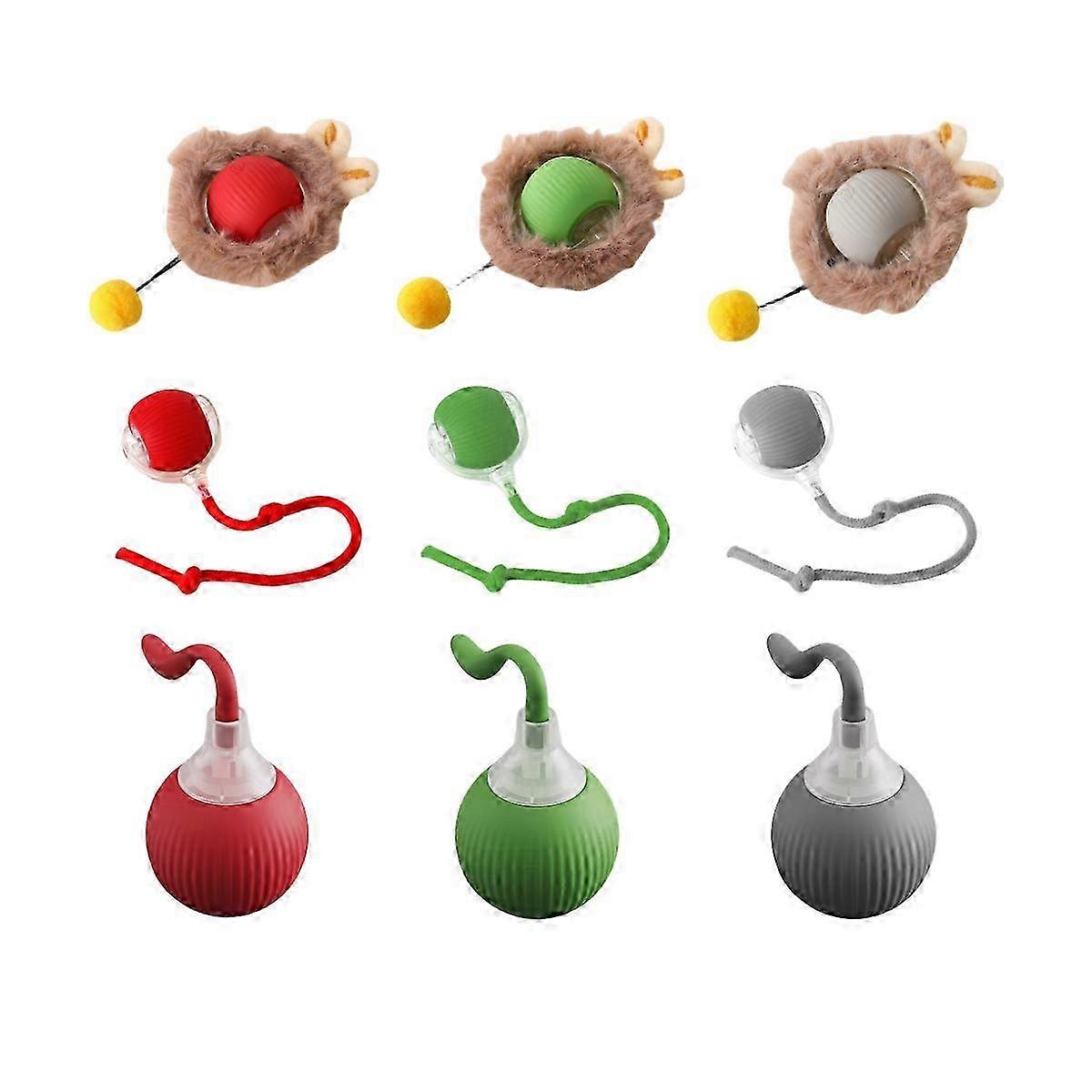 Interactive Cat Toys Rolling Ball Chewie Viral Dog Ball, Fast Rolling on ToysRed Plush SZRH A-V