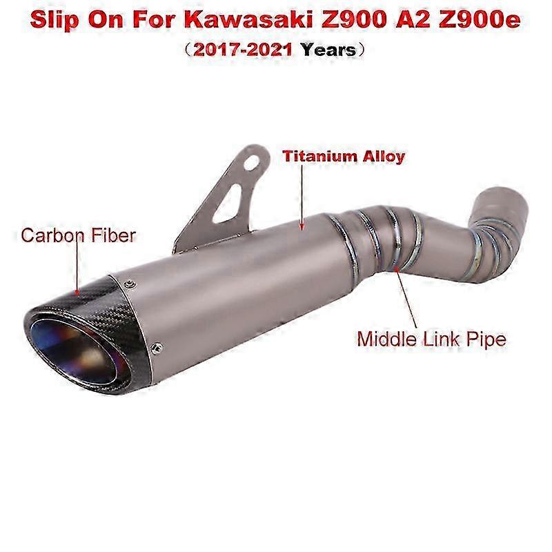 Titanium Alloy Slip On Compatible with Certain Brand Motorcycle GP Racing Exhaust Link Pipe Muffler No DB Killer