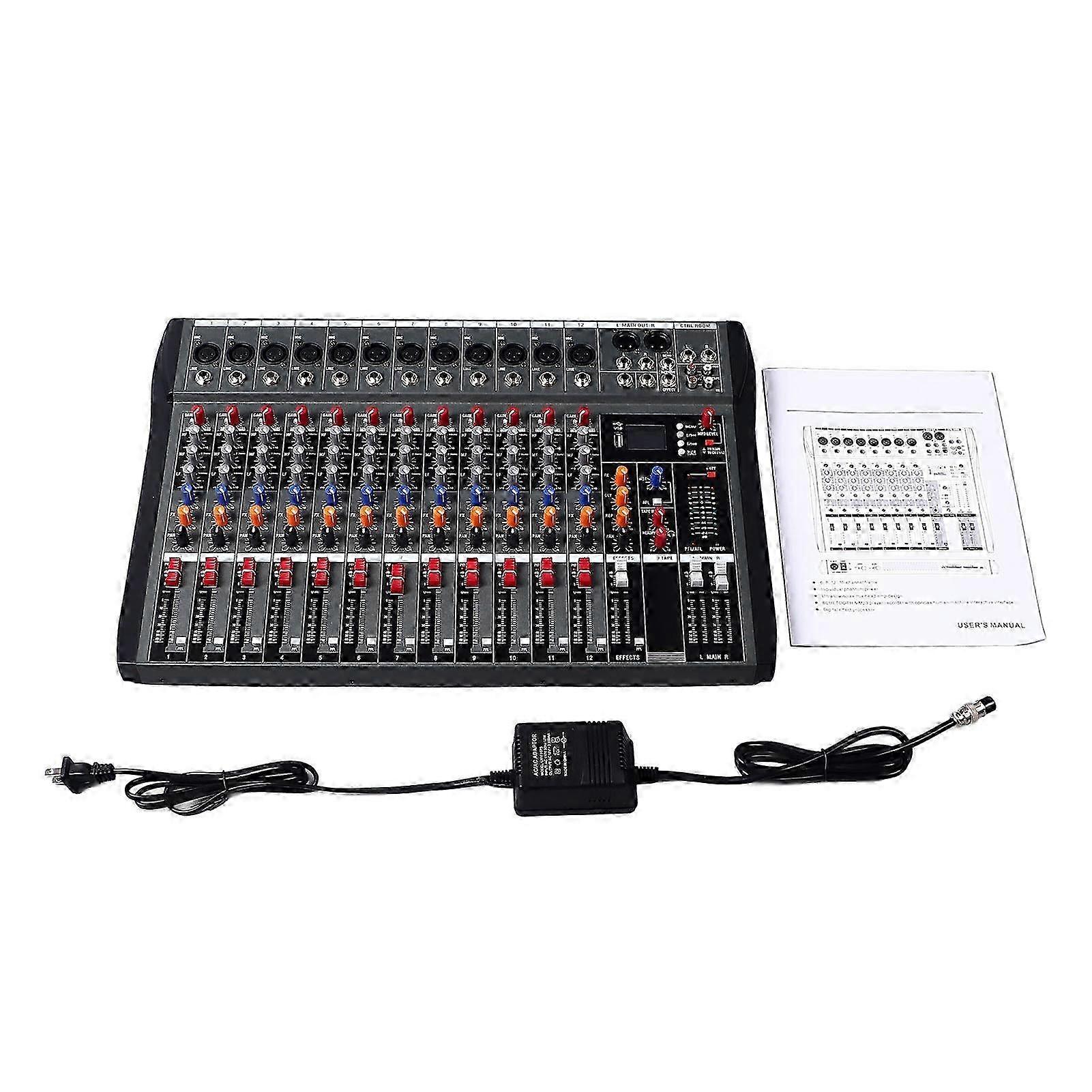 12 Channel Compact Mixer High Power Versatile Accurate Control Professional Audio Mixer For Studio