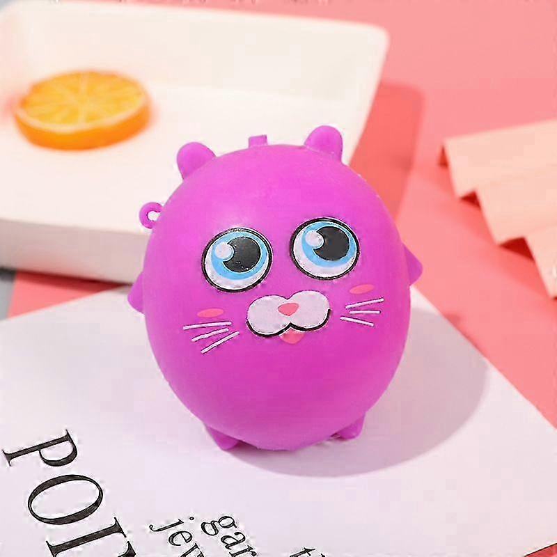 Creative Cartoon Animal Big Eye Cat TPR Vent Stress Ball Squeezing Toy Slow Rebound Decompression Flour Toy