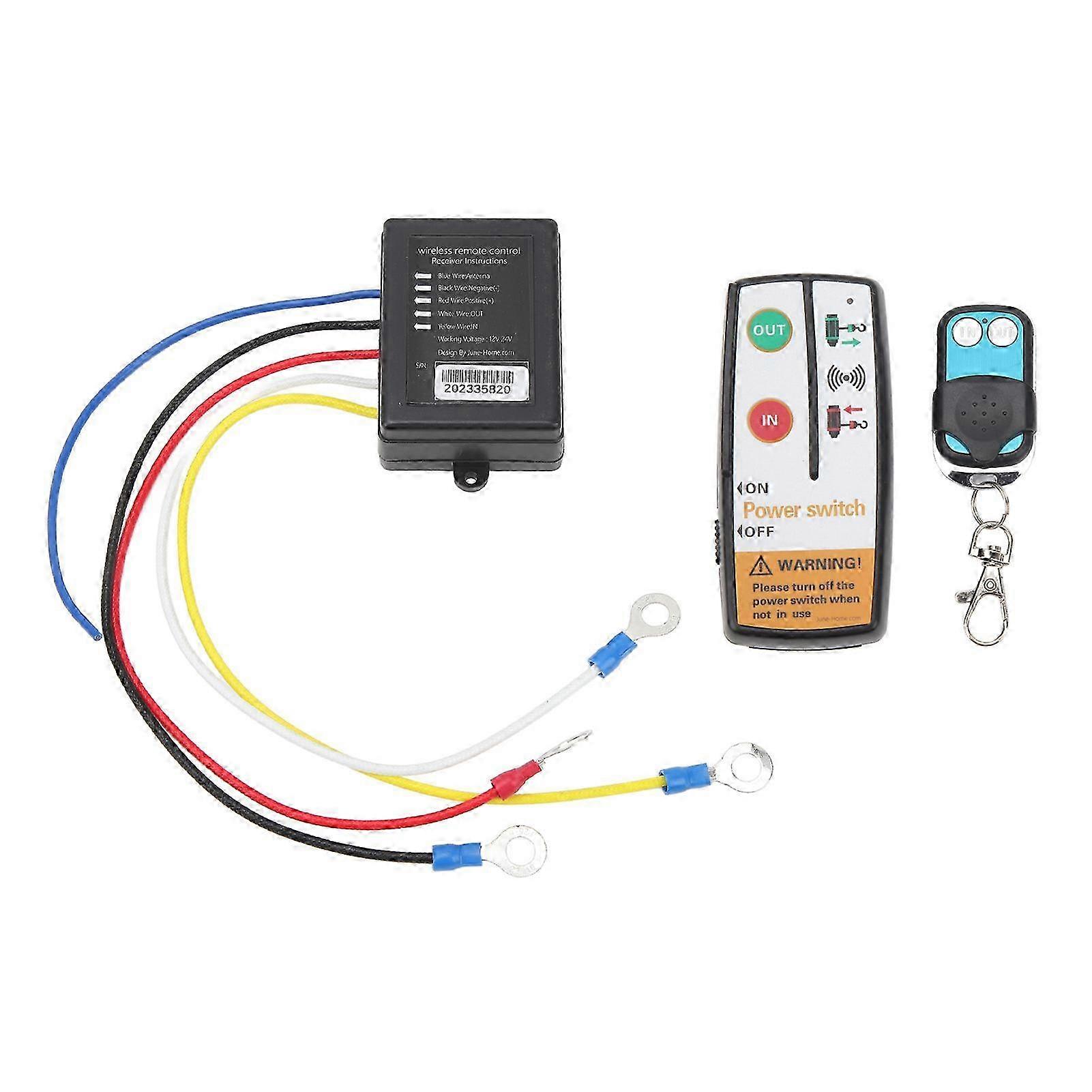 Wireless Winch Remote Control Kit 12V 24V Fast Response 50 Feet Precise Control with Receiver for Trucks and ATVs