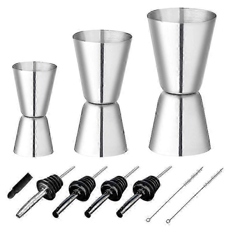 1 Set Cocktail Measuring Cups Stainless Steel Bar Measure 3/4/5Cl Small Jigger with Inner Scaling Du Edition 0703