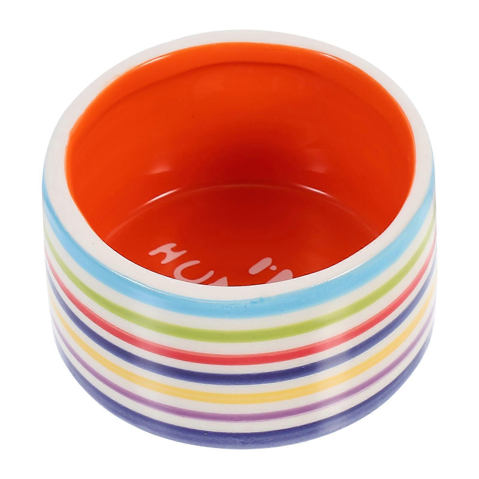 Pet Feeding Basin Hamster Water Bowl Ceramic 8x8x4.5cm Round For Daily Feeding Home Use 1Pcs